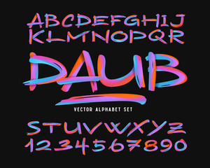 Poster - vector colorful abstract alphabet set. bright modern brush font.