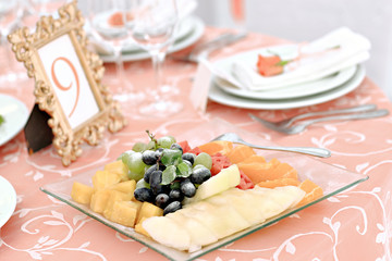 Wall Mural - Fruit salad on wedding banquet