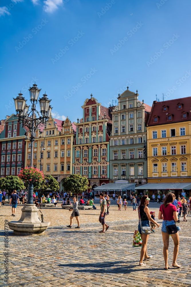 Wroclaw, Marktplatz - obrazy, fototapety, plakaty 