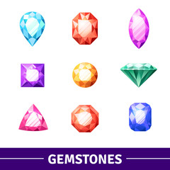 Wall Mural - Gemstones Icons Set