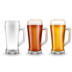 Sticker - Three Transparent Glass Beer Mugs 