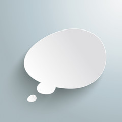 Sticker - bevel white paper thought bubble