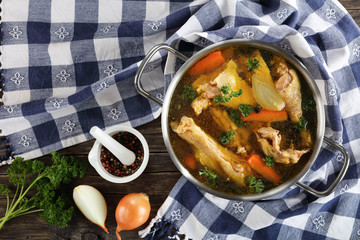 Poster - chicken broth with pieces of meat