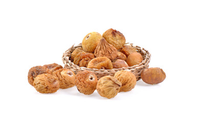 Poster - Dried figs on white background