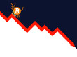 The falling of Bitcoin vector illustration