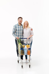 Sticker - Full length portrait of a smiling couple standing