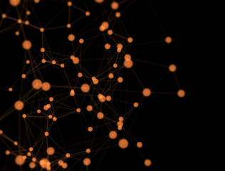 Wall Mural - Connected dots network background