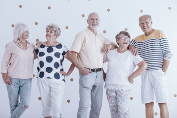 Wall Mural - Smiling elderly men and women