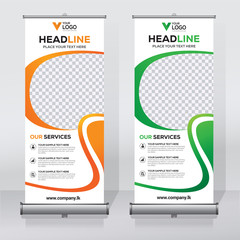 Wall Mural - roll up sale banner design template, abstract background, pull up design, modern x-banner, rectangle