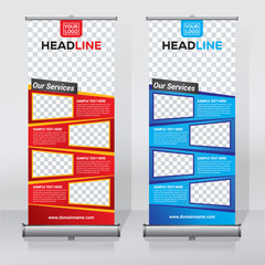 Wall Mural - Roll up sale banner design template, abstract background, pull up design, modern x-banner, rectangle size.