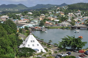 Canvas Print - A View of Capital Castries, Saint Lucia