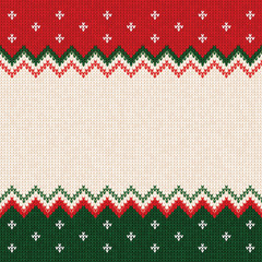 ugly sweater merry christmas and happy new year greeting card frame border template. vector illustra