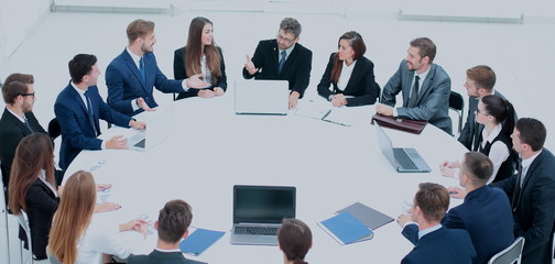 Wall Mural - Business conference. Business meeting. Business people in formal