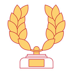 Sticker - trophy wreath leafs crown award vector illustration design