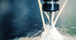 © NDABCREATIVITY - Precision industrial CNC machining of metal detail by mill at factory