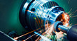 © NDABCREATIVITY - sparks flying while machine griding and finishing metal