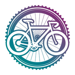 Canvas Print - racing bicycle with wheel vector illustration design