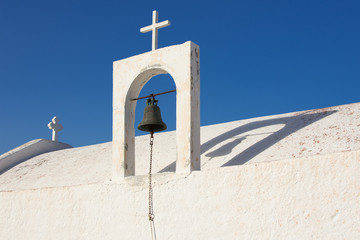 Wall Mural - Bell tower of an orthodox church in Crete island, Greece.