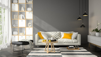 Poster - Interior modern design room 3D illustration