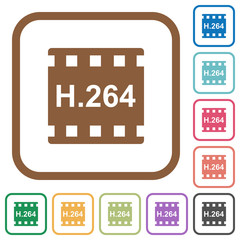 Canvas Print - H.264 movie format simple icons