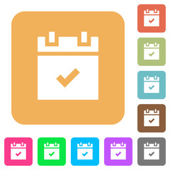 Poster - Schedule done rounded square flat icons