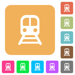 Poster - Train rounded square flat icons