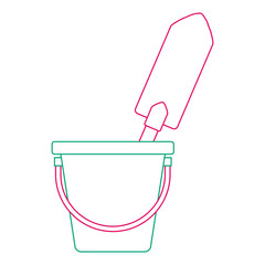 Wall Mural - bucket with gardening shovel vector illustration design