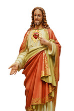 Sacred Heart Of Jesus Statue Isolated