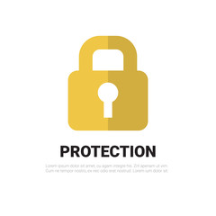 Wall Mural - Lock Icon Padlock Protection And Security Concept Vector Illustration