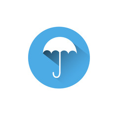 Poster - Umbrella Icon Blue Round On White Background Protection Concept Vector Illustration