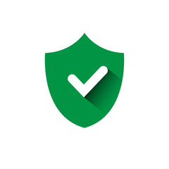 Poster - Shield With Check Mark Green Icon Protection