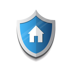 Poster - Home Security And Protection Icon Concept Shield With House Logo Vector Illustration