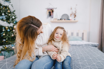 mother and daughter playing