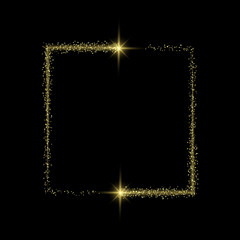 Wall Mural - Vector light effect. golden comet with glowing tail of shining stardust sparkles, Gold glittering star dust 