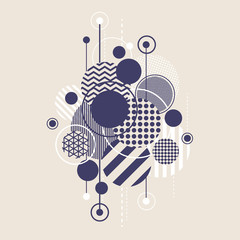 Poster - Abstract Art Background With Modern Geometric Round Elements Vector Illustration