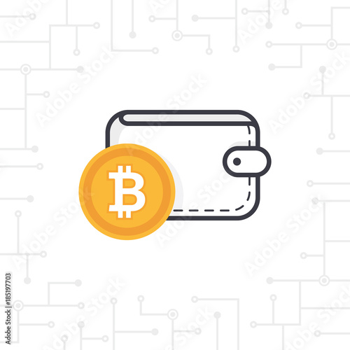 Bitcoin Wallet On White Background Bitcoin Wallet Icon Vector - 