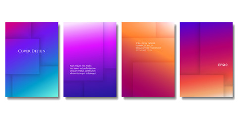 Wall Mural - Set of Vector Colorful Brochure Templates. Abstract Three Dimensional Texture with Gradient Effect. Applicable for Web Background, Banners, Posters and Fliers.