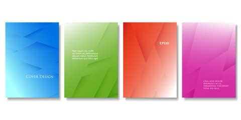 Wall Mural - Set of Vector Colorful Brochure Templates. Abstract Three Dimensional Texture with Gradient Effect. Applicable for Web Background, Banners, Posters and Fliers. 