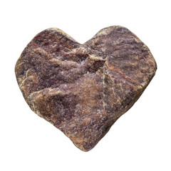 Heart of stone. Isolated on white background.