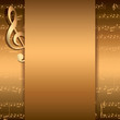 dark gold background with music notes - vector musical flyer