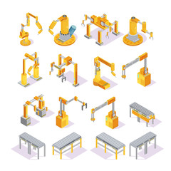 Wall Mural - Conveyor Machines Isometric Set