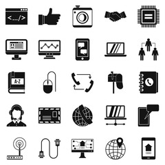 Poster - Discussion icons set, simple style