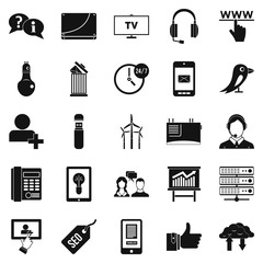 Poster - Negotiation icons set, simple style