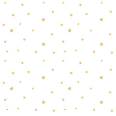 Poster - Golden confetti pattern. Modern abstract vector seamless background with small gold texture dots . Perfect for festive party invitations, greeting cards and wrapping paper.