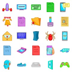Poster - Spyware icons set, cartoon style