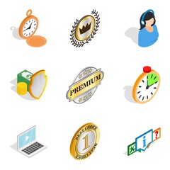 Poster - Timeline icons set, isometric style
