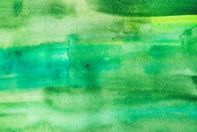Abstract Painting With Bright Green Paint Strokes, Full Frame