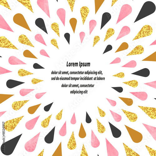 Celebration circle background with drops and place for text.