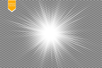 Wall Mural - glow light effect. star burst with sparkles. vector
