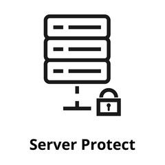 Poster - Server protect line icon